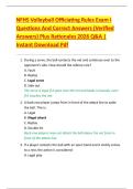 NFHS Volleyball Officiating Rules Exam I  Questions And Correct Answers &lpar;Verified  Answers&rpar; Plus Rationales 2026 Q&A &vert;  Instant Download Pdf 