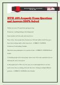 HTH 408 Jeopardy Exam Questions and Answers 100&percnt; Solved