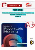TEST BANK PSYCHIATRIC NURSING BY KELTNER & STEELE&comma; 9TH EDITION &vert; ALL CHAPTERS INCLUDED &lpar;CH&period; 1-36&rpar;   GRADED A