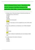 NCAA Volleyball Rules Exam I Questions And  Correct Answers &lpar;Verified Answers&rpar; Plus  Rationales 2026 Q&A &vert; Instant Download Pdf 