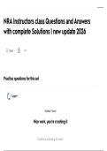 NRA Instructors class Questions and Answers with complete Solutions &vert; new update 2026