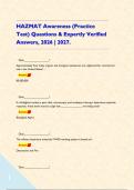 HAZMAT Awareness &lpar;Practice Test&rpar; Questions & Expertly Verified Answers&comma; 2026 &vert; 2027&period;     