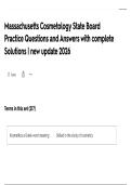 Massachusetts Cosmetology State Board Practice Questions and Answers with complete Solutions &vert; new update 2026