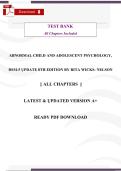 Abnormal Child and Adolescent Psychology &lpar;8th Edition&comma; Updated&rpar; &ndash; Verified Test Bank by Rita Wicks‑Nelson