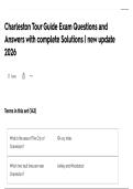 Charleston Tour Guide Exam Questions and Answers with complete Solutions &vert; new update 2026
