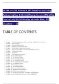 "Worksheets Answer Keys &vert; Medical Assisting Administrative & Clinical Competencies&comma; 9th Edition by Michelle Blesi &ndash; All Chapters"