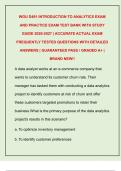 WGU D491 INTRODUCTION TO ANALYTICS EXAM  AND PRACTICE EXAM TEST BANK WITH STUDY  GUIDE 2026-2027 &vert; ACCURATE ACTUAL EXAM  FREQUENTLY TESTED QUESTIONS WITH DETAILED  ANSWERS &vert; GUARANTEED PASS &sol; GRADED A&plus; &vert;  BRAND NEW&excl;&excl;