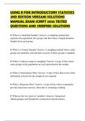 USING R FOR INTRODUCTORY STATISTICS 2ND EDITION VERZANI SOLUTIONS MANUAL EXAM SCRIPT 2026 TESTED QUESTIONS AND VERIFIED SOLUTIONS