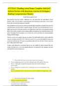 ATI TEAS 7 Reading Actual Exam&colon; Complete 2026&sol;2027 Updated Section with Questions&comma; Answers & Strategies &vert; Reading Comprehension Mastery