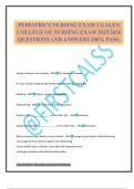 PEDIATRICS NURSING EXAM 1 GALEN COLLEGE OF NURSING EXAM 2025&sol;2026 QUESTIONS AND ANSWERS 100&percnt; PASS&period;