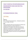 Stahl Psychopharmacology Test Bank 5th Ed &vert; Psychiatric Nursing & PMHNP Exam