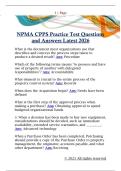 NPMA CPPS Practice Test Questions  and Answers Latest 2026