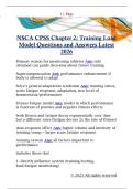 NSCA CPSS Chapter 2&colon; Training Load  Model Questions and Answers Latest  2026