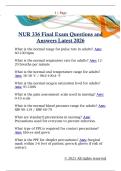 NUR 336 Final Exam Questions and  Answers Latest 2026 