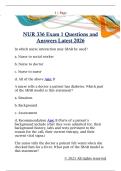 NUR 336 Exam 1 Questions and  Answers Latest 2026