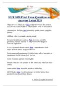 NUR 1020 Final Exam Questions and  Answers Latest 2026
