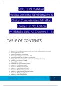 "Solution Manual &vert; Medical Assisting&colon; Administrative & Clinical Competencies&comma; 9th Edition by Michelle Blesi &ndash; Complete Chapters 1&ndash;58"