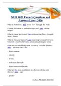 NUR 1020 Exam 3 Questions and  Answers Latest 2026 