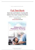 Test Bank - Maternity and Pediatric Nursing 4th Edition By Susan Ricci&semi; Theresa Kyle&semi; Susan Carman 9781975139766 Chapter 1- 51 Complete Guide&period;