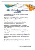NURS 328 Questions and Answers  Latest 2026