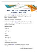 NURS 354 exam 1 Questions and  Answers Latest 2026 
