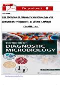 TEST BANK   FOR TEXTBOOK OF DIAGNOSTIC MICROBIOLOGY&comma; 6TH EDITION ISBN&colon; 9780323613170&comma; BY CONNIE R&period; MAHON CHAPTERS 1 - 41 