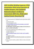 AWS Certified Welding Inspector &lpar;CWI&rpar; Examination With Actual Questions & Verified Answers&comma; Plus Explained Rationales&sol;Expert Verified For Guaranteed 100&percnt; Pass 2026&sol;Latest Update&sol;Instant Download Pdf