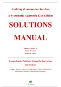 Complete Solutions Manual &mdash; Auditing & Assurance Services&colon; A Systematic Approach&comma; 12th Edition &mdash; William F&period; Messier Jr&period; &mdash; ISBN 9781264100675 &mdash; &lpar;All Chapters Covered 1&ndash;21&comma; Solutions Included&rpar;