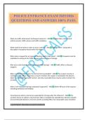 POLICE ENTRANCE EXAM 2025&sol;2026 QUESTIONS AND ANSWERS 100&percnt; PASS&period;