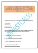 POLICE ENTRANCE TEST EXAM 2025&sol;2026 QUESTIONS AND ANSWERS 100&percnt; PASS&period;