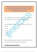 POLICE ENTRANCE EXAM STUDY GUIDE 2025&sol;2026 QUESTIONS AND ANSWERS 100&percnt; PASS&period;