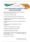 nursing jurisprudence Questions and  Answers Latest 2026