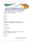 OB&sol;GYN ARDMS Practice Test  Questions and Answers Latest 2026