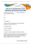OB&sol;GYN ARDMS PRACTICE  Questions and Answers Latest 2026
