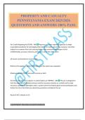 PROPERTY AND CASUALTY PENNSYLVANIA EXAM 2025&sol;2026 QUESTIONS AND ANSWERS 100&percnt; PASS&period;