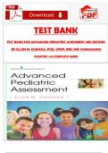 TEST BANK  TEST BANK FOR ADVANCED PEDIATRIC ASSESSMENT 3RD EDITION   BY ELLEN M&period; CHIOCCA&comma; PHD&comma; CPNP&comma; RNC-NIC 9780826150110   CHAPTER 1-26 COMPLETE GUIDE