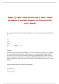 NR 667 &sol; NR667 VISE Study Guide &vert; 100&percnt; Correct Questions & Verified Answers for Guaranteed ALevel Results