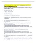 CRIMINAL JUSTICE COMPREHENSIVE EXAM QUESTIONS AND ANSWERS RATED A&plus;