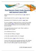 Pool Operator Study Guide Questions  and Answers Latest 202