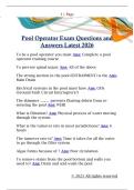 Pool Operator Exam Questions and  Answers Latest 2026 