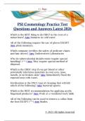 PSI Cosmetology Practice Test  Questions and Answers Latest 2026