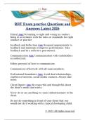 RBT Exam practice Questions and  Answers Latest 2026