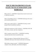 NOCTI MECHATRONICS EXAMSTATE TECH-AUTOMATION AND ROBOTICS QUESTIONS AND ANSWERS 2026 