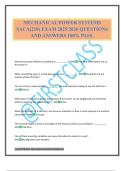 MECHANICAL POWER SYSTEMS SACA&lpar;210&rpar; EXAM 2025&sol;2026 QUESTIONS AND ANSWERS 100&percnt; PASS&period;