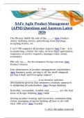 SAFe Agile Product Management  &lpar;APM&rpar; Questions and Answers Latest  2026 