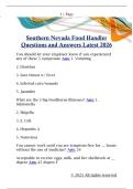 Southern Nevada Food Handler  Training Guide Questions and  Answers Latest 2026