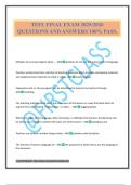 TEFL FINAL EXAM 2025&sol;2026 QUESTIONS AND ANSWERS 100&percnt; PASS&period;