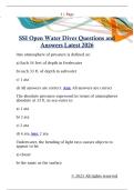 SSI Open Water Diver Questions and  Answers Latest 2026