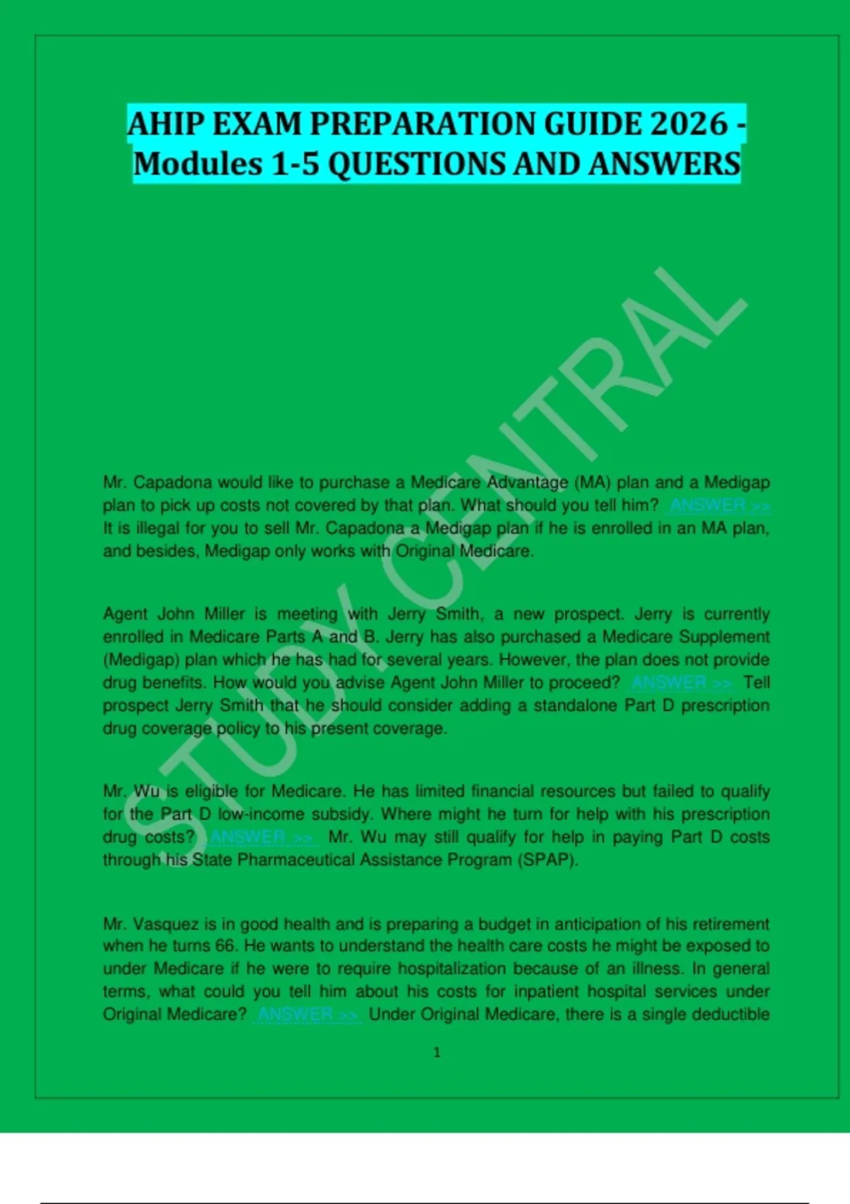 AHIP Exam Preparation Guide 2026 – Modules 1–5, America’s Health ...