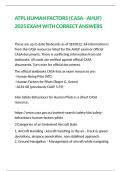 ATPL HUMAN FACTORS &lpar;CASA - AHUF&rpar; 2025 EXAM WITH CORRECT ANSWERS
